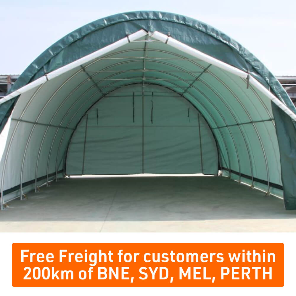 20ft x 20ft x 12ft Carport Shelter (Green) Container Domes  Shelters