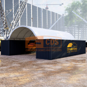 20ftx40ft (6mx12m) GP/HQ Engineer Designed Container Dome with Back Wall