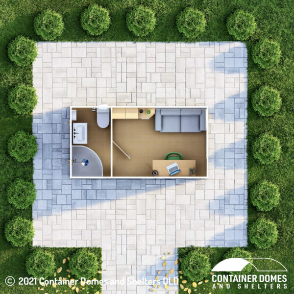 Small Living plan view showing sofa