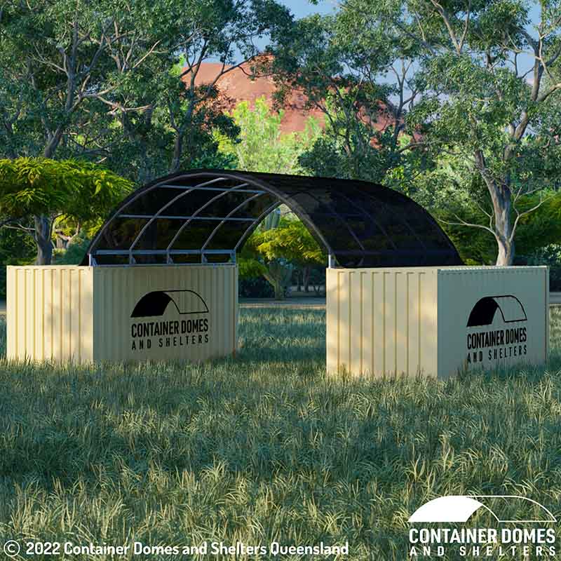 20 x 20ft Container Shelter (6 x 6m) Shade Cloth PVC Container Domes