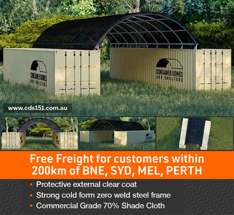 20 x 40ft Container Shelter (6 x 12m) Shade Cloth PVC Container Domes